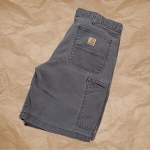 Carhartt Men’s Gray Canvas Rare Utility Work Shorts Loose Original Fit Size 34